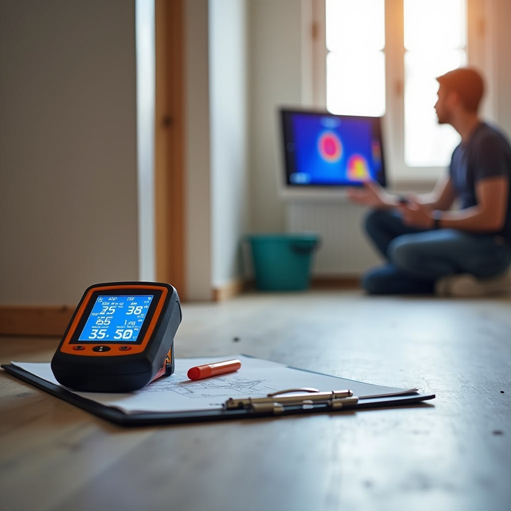 HVAC technician performing free in-home duct inspection