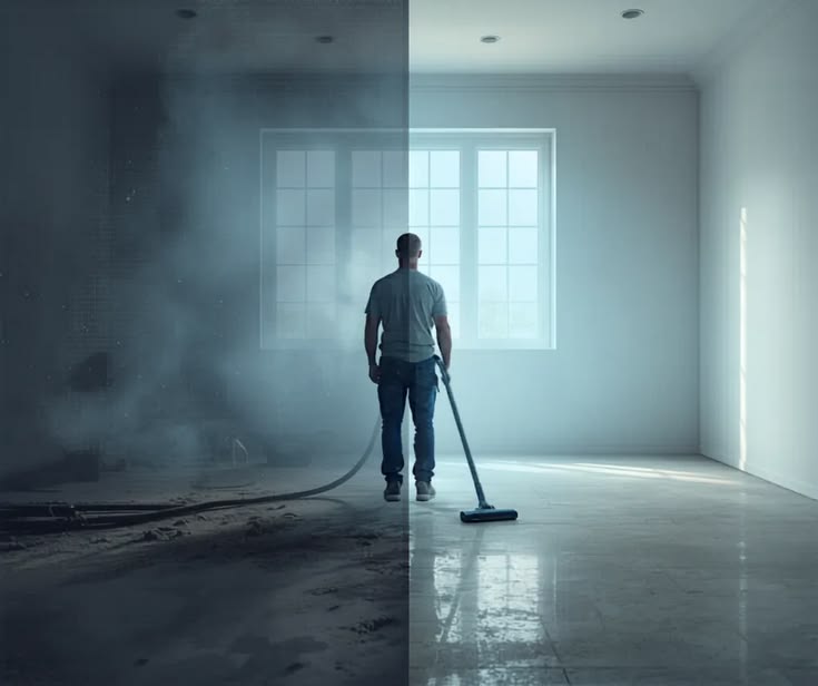 Spotless dust-free living room after professional duct cleaning