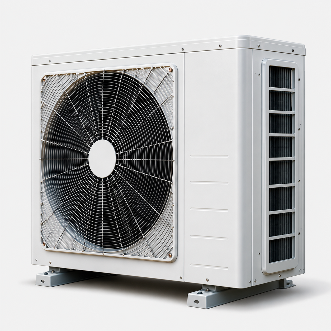 An air-source heat pump installed beside a residential home in Ottawa